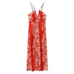 Floral Red Maxi Dress